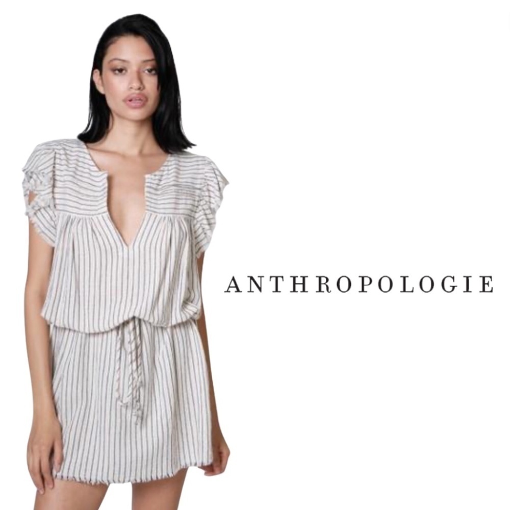 Anthropologie SAM & LAVI Chloe Eyelet Ruffle Mini Dress or Coverup - Size Small